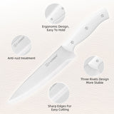 15-Piece Kitchen Knife Set with Wooden Block & Built-In Sharpener