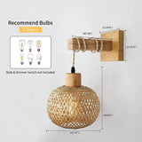 Vintage Bamboo Wall Minimalist Wooden Lamp